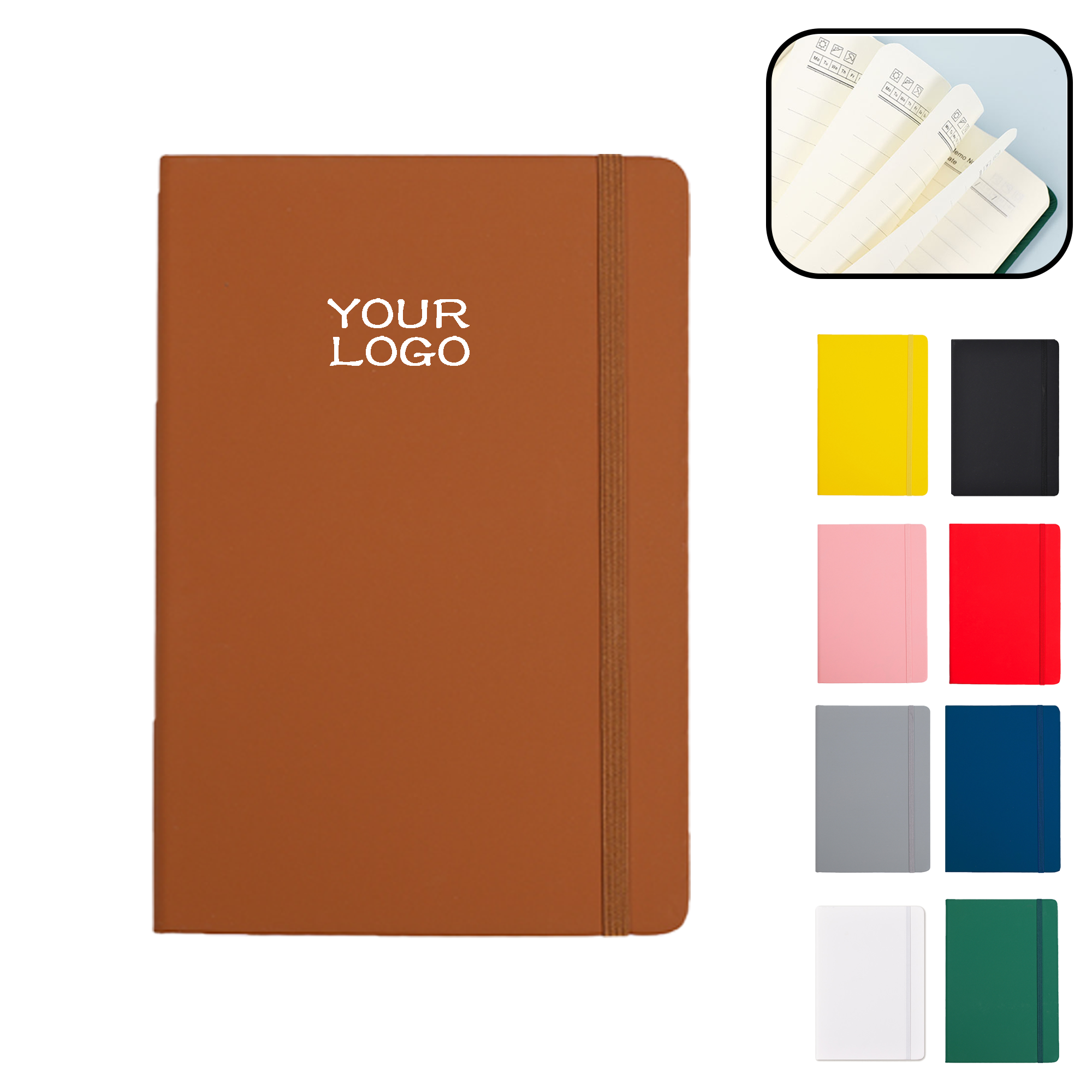 MOQ 20 Custom Logo PU Leather Notebook 3