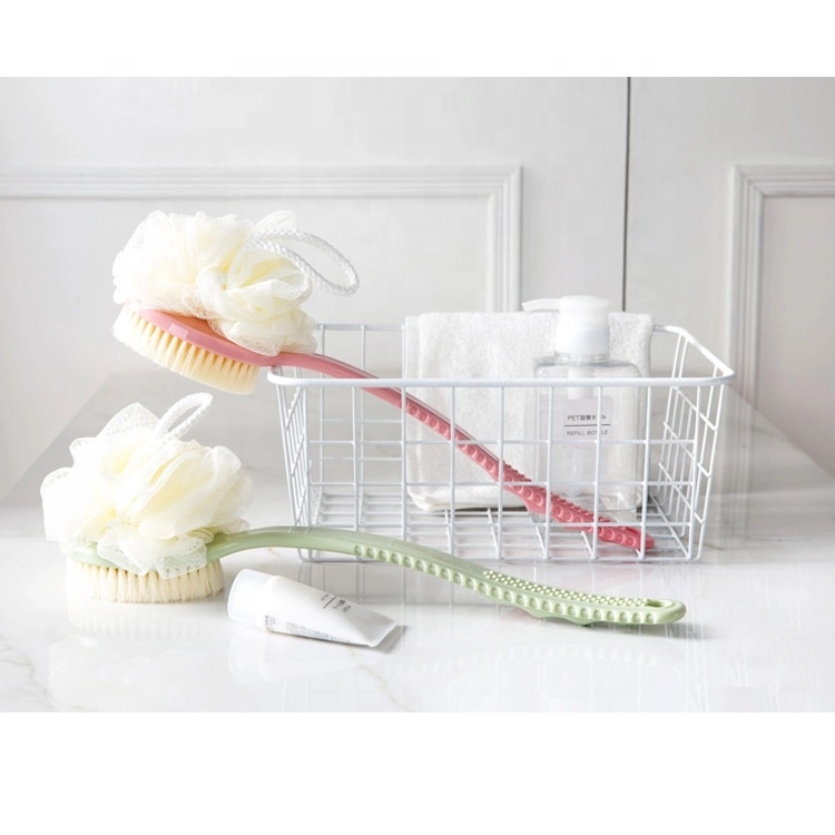 Loofah And Bristles Shower Sponge Brush 2