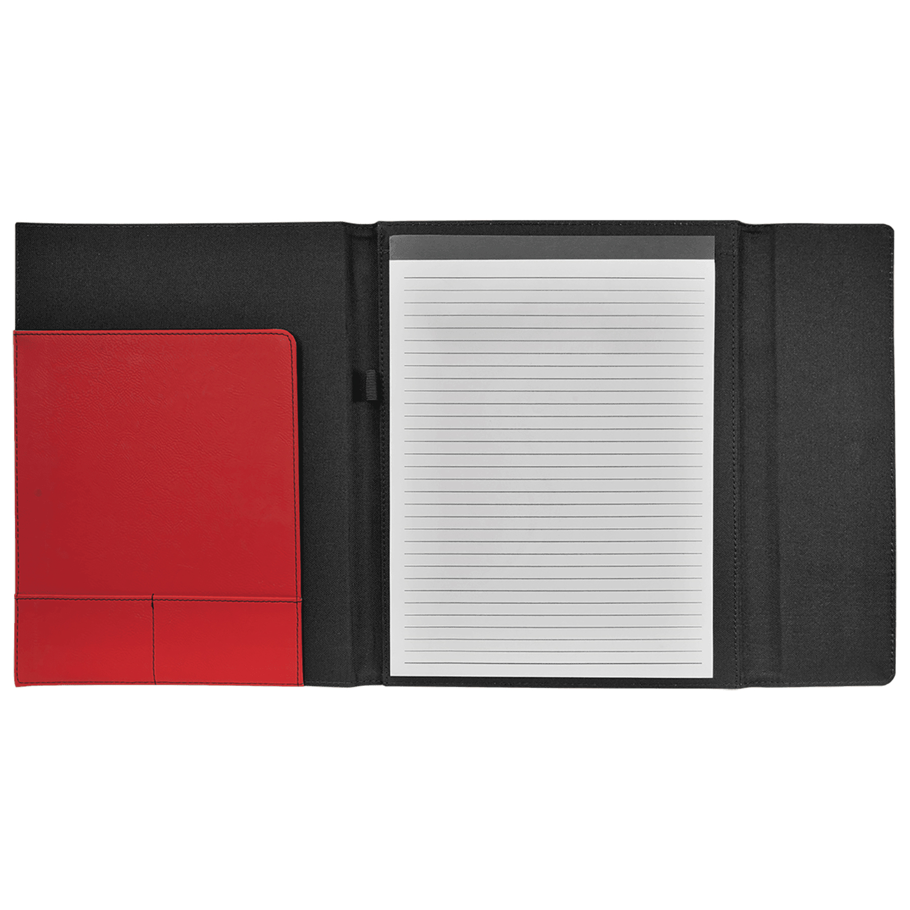 9" x 12" Red Leatherette & Black Canvas Portfolio 2