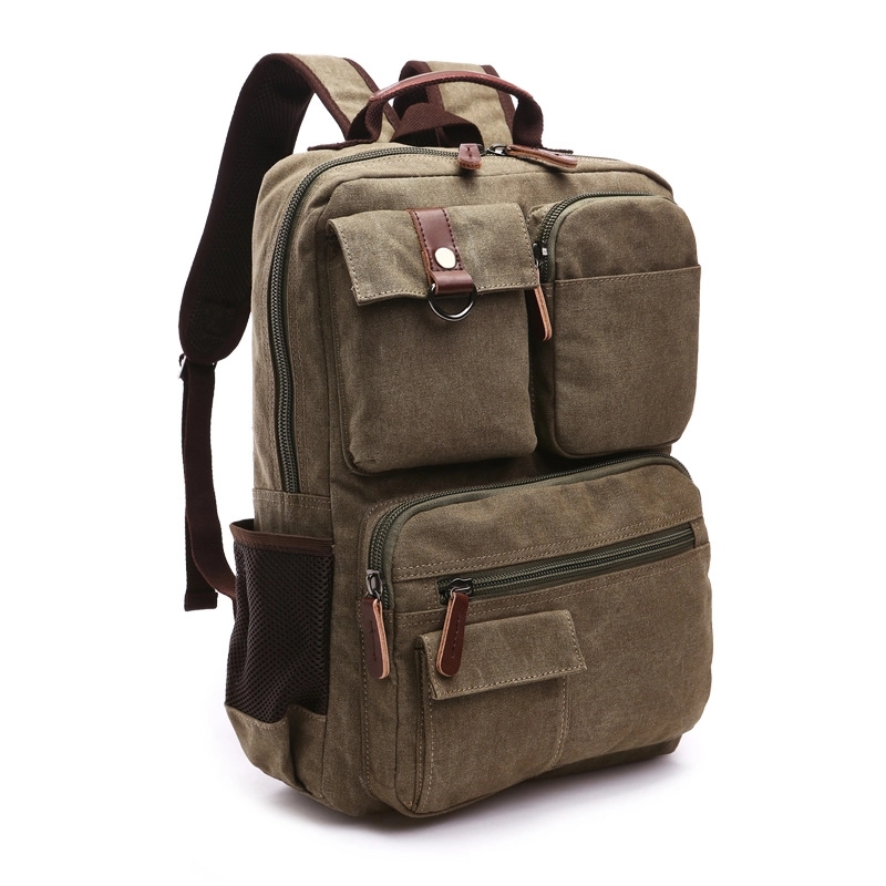 Vintage Canvas Backpack Travel Rucksack 15