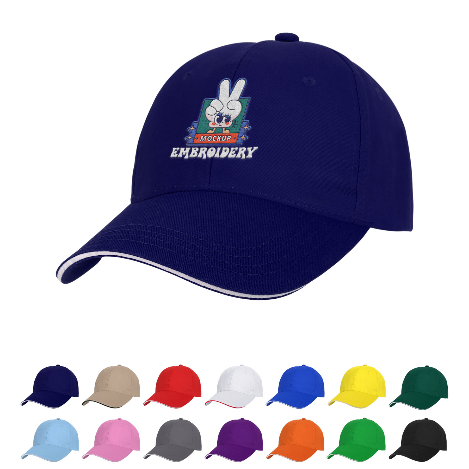 Structured Cotton Twill Sandwich Cap 10