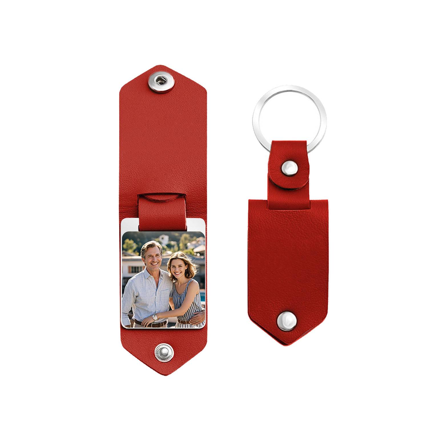 Customizable Compact Aluminium PU Leather Keychain 5