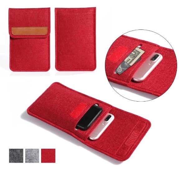 6 inch Multi-functional Felt Phone Pouch 4