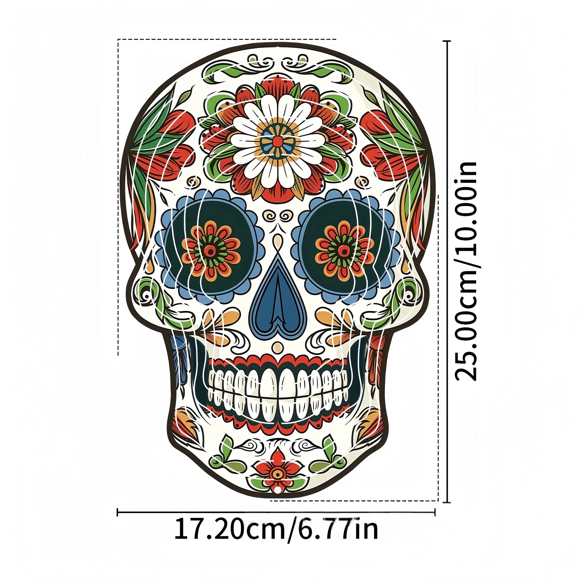 Vibrant 3D Skull Wind Spinner For Halloween Decor 3