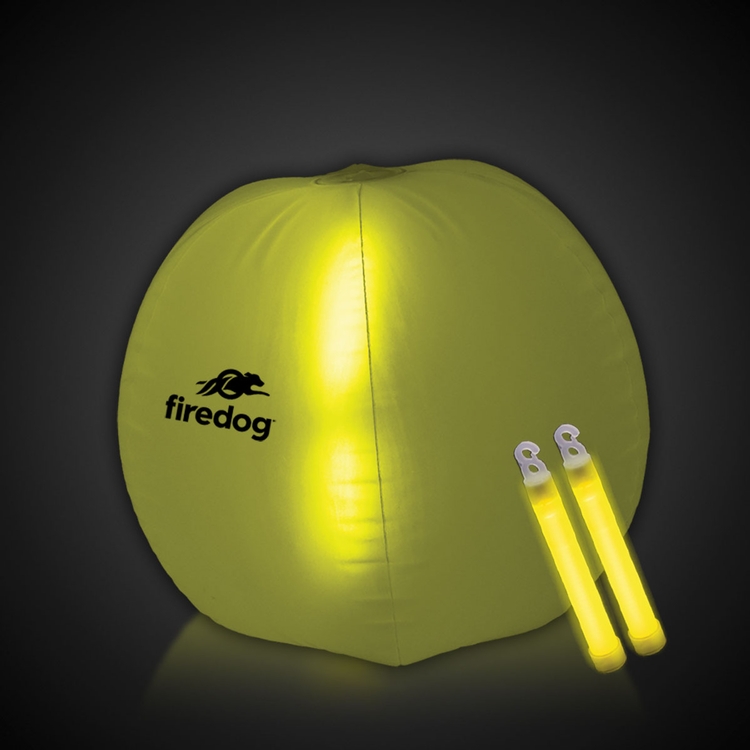 Translucent Yellow 24" Inflatable Beach Ball with Glow Stick 2