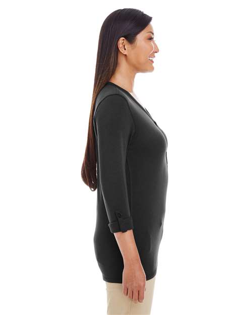 Women's Perfect Fit™ Y-Placket Convertible Sleeve Knit Top - DP186W 45
