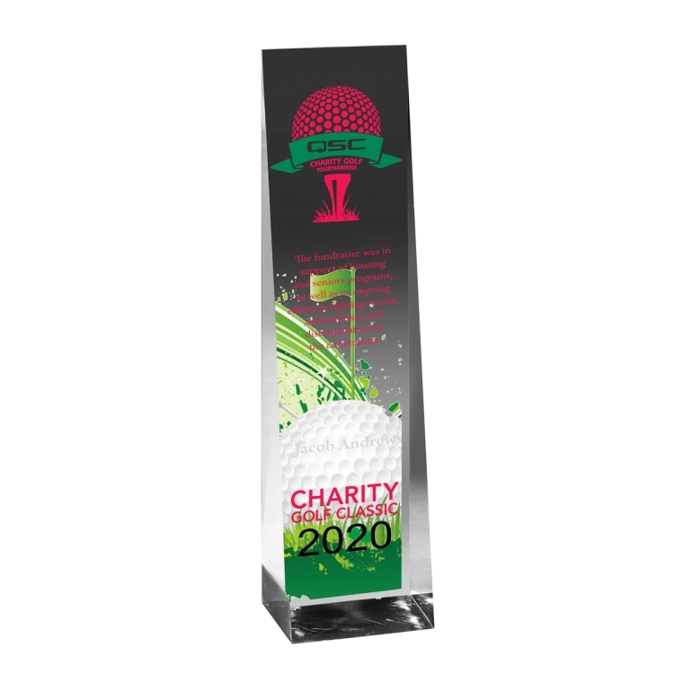 Screen Printed Angled Obelisk Award - 7 3/4" 5