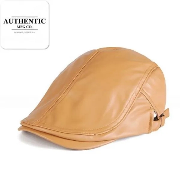 Autumn Winter PU Leather Beret Hat 6