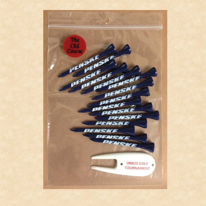 Golf Combo Pack in Resealable Bag w/ Fifteen 3 1/4" Tees, 1 Marker & 1 Fixer 1