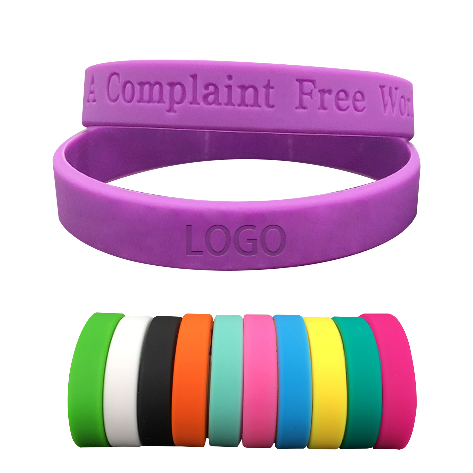 Debossed Personalized Rubber Wristbands 2