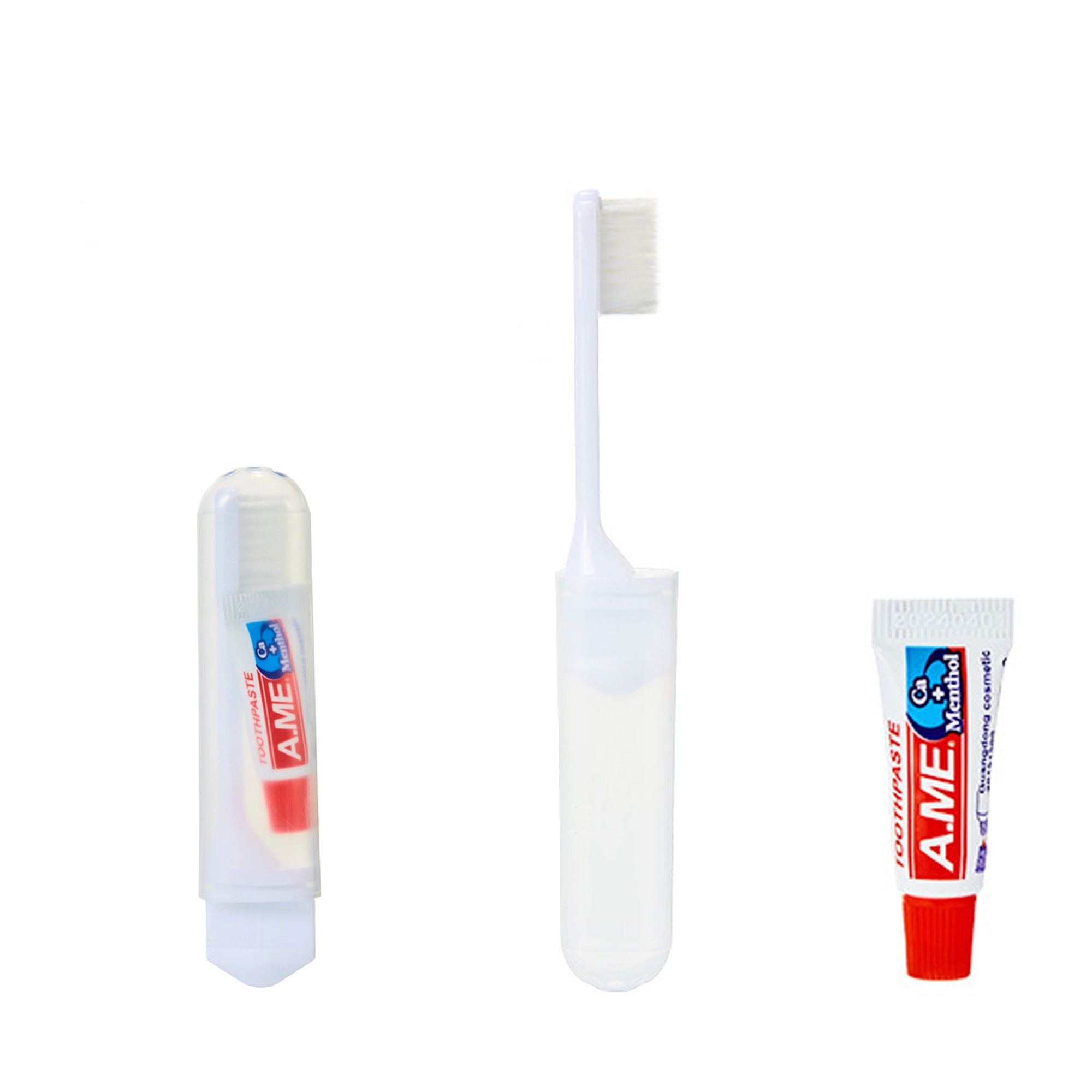 Travel Disposable Portable Folding Toothbrush With Toothpaste 2