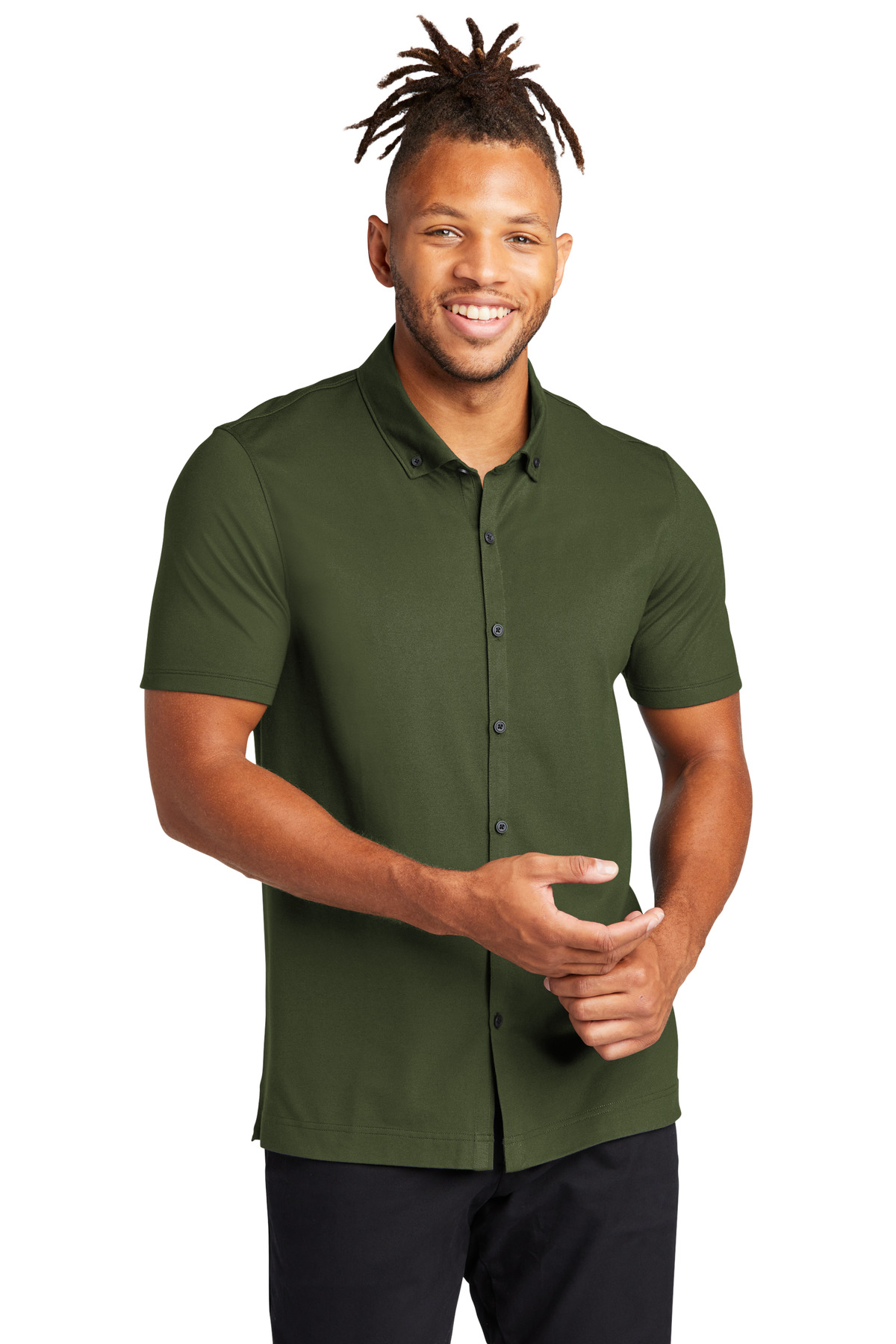 Mercer+Mettle Stretch Pique Full-Button Polo MM1006 54