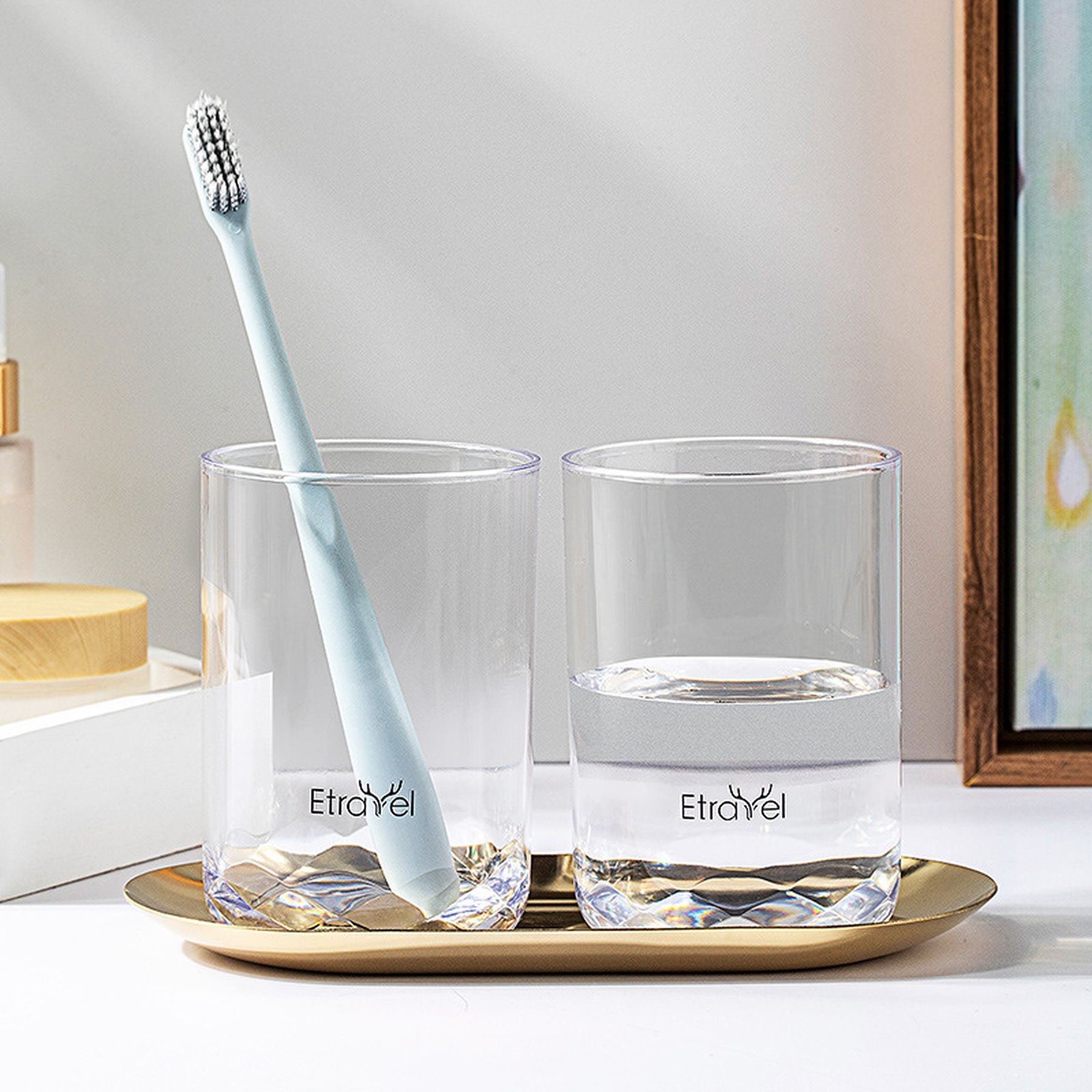 10 Oz Glass Tumbler Cup For Bathroom Toothbrush Drinks Cup 6