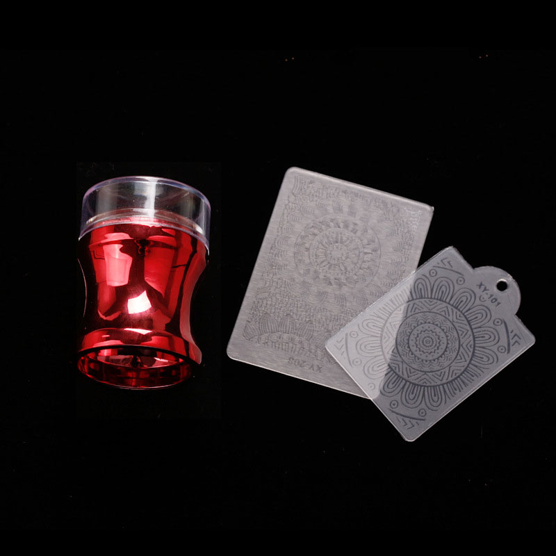 Nail Stamper w/ Silicone Heads DIY Manicure Print Tool Art Accessories 4