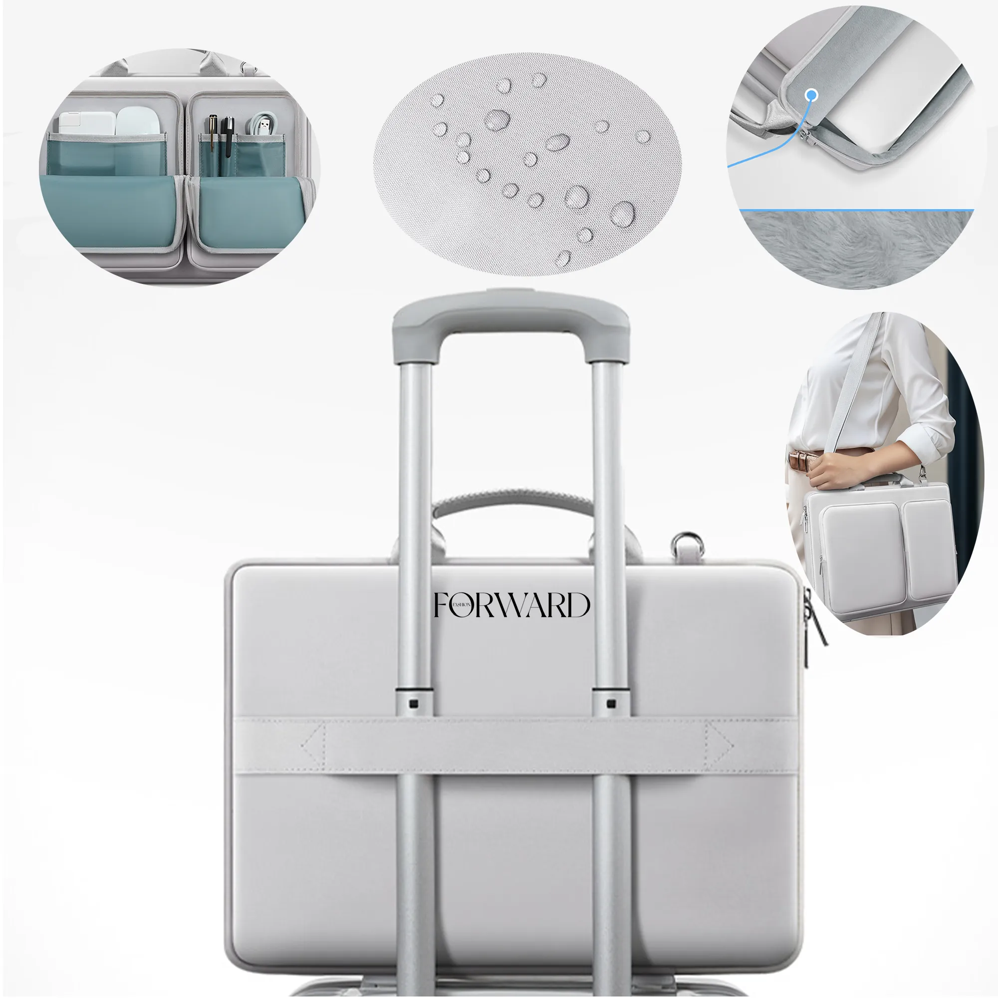 Waterproof Laptop Shoulder Bag with Handheld Option 3