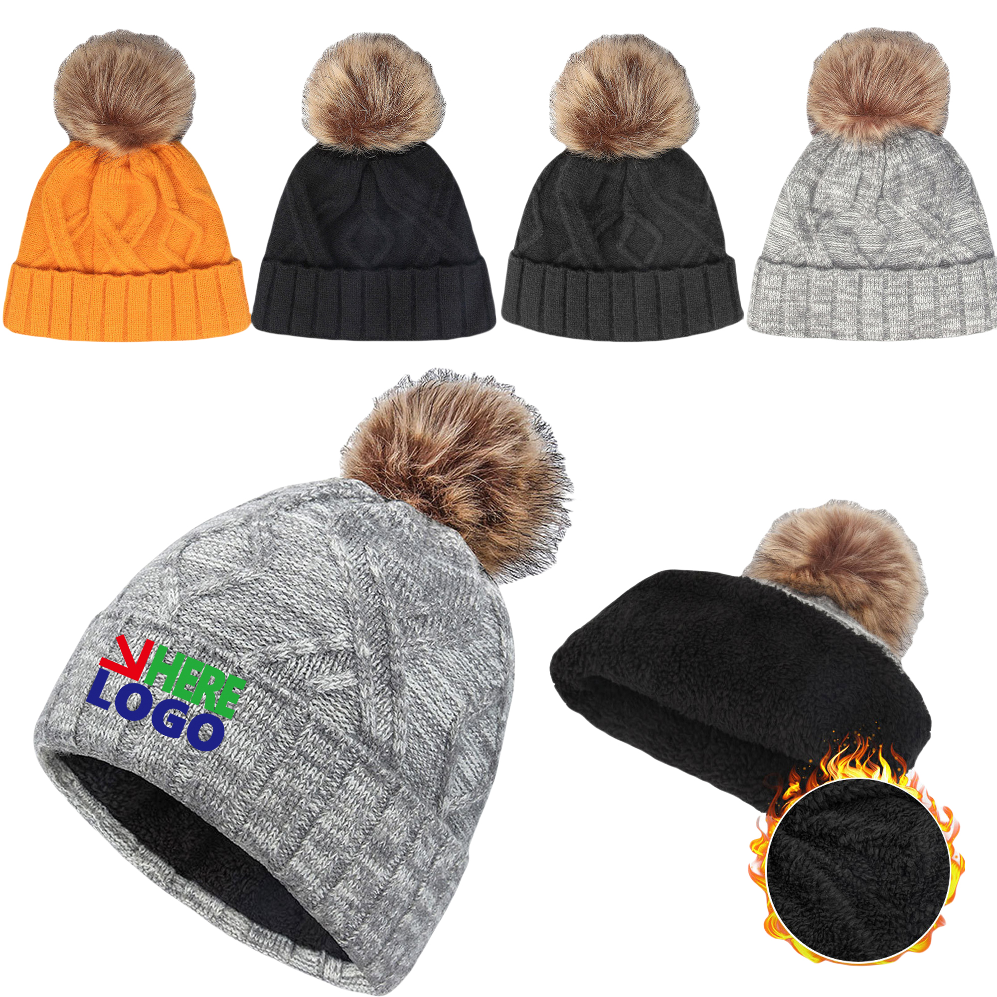 Jacquard Knitted Autumn Winter Hat 4
