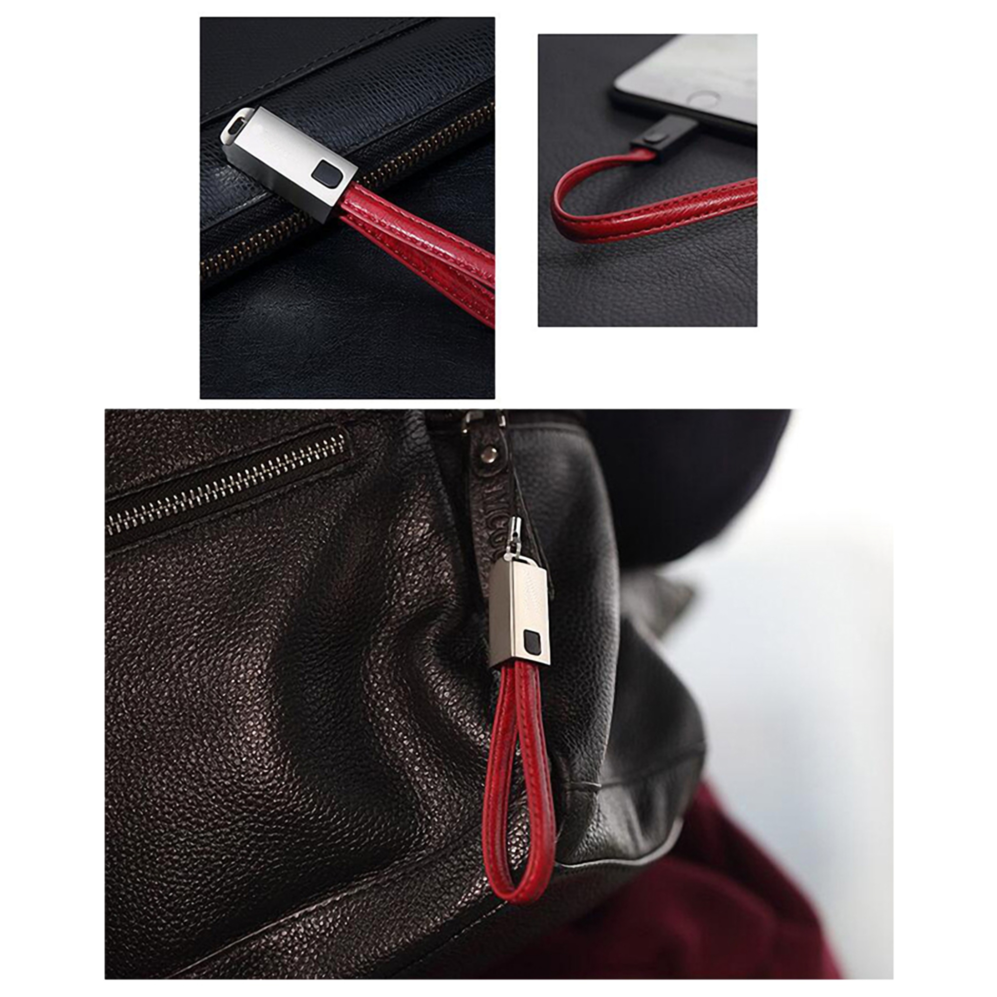 Charging Cable w/Leather Keychain 4