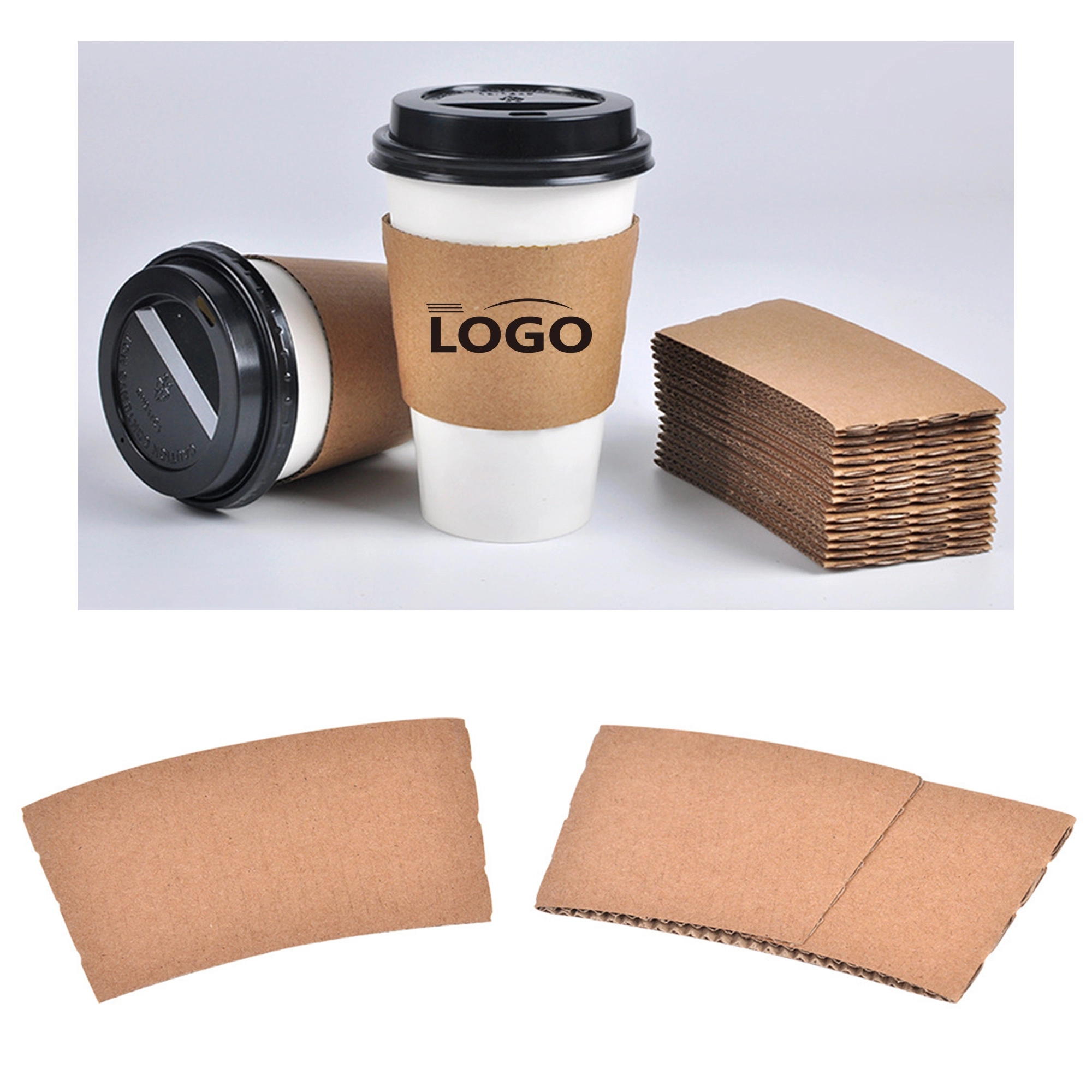 Non-slip Kraft Coffee Sleeve MOQ 1000 5