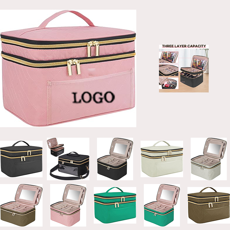 Double Layer Travel Makeup Bag Women 5