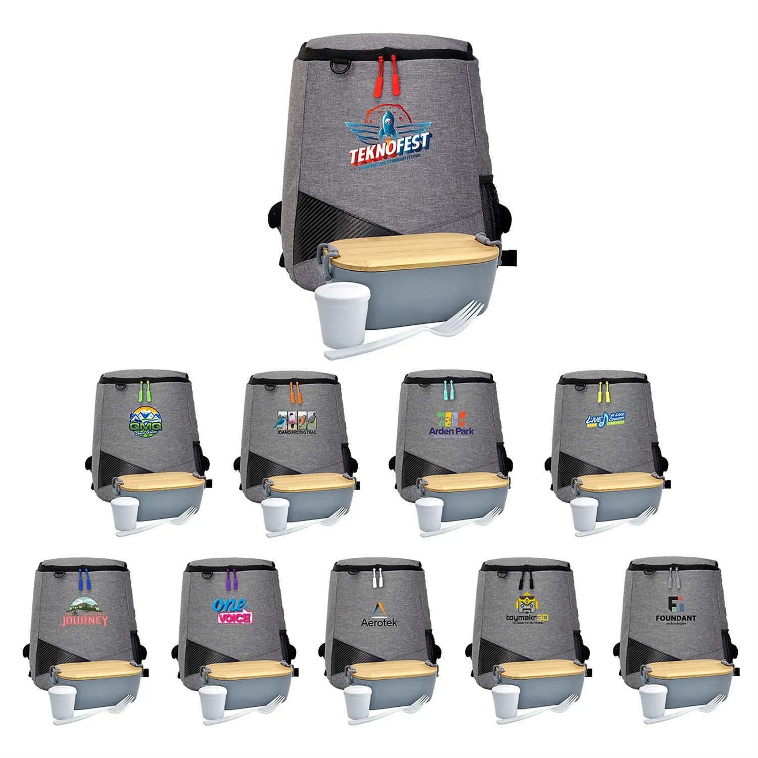 Bamboo Lunch Box Backpack Set