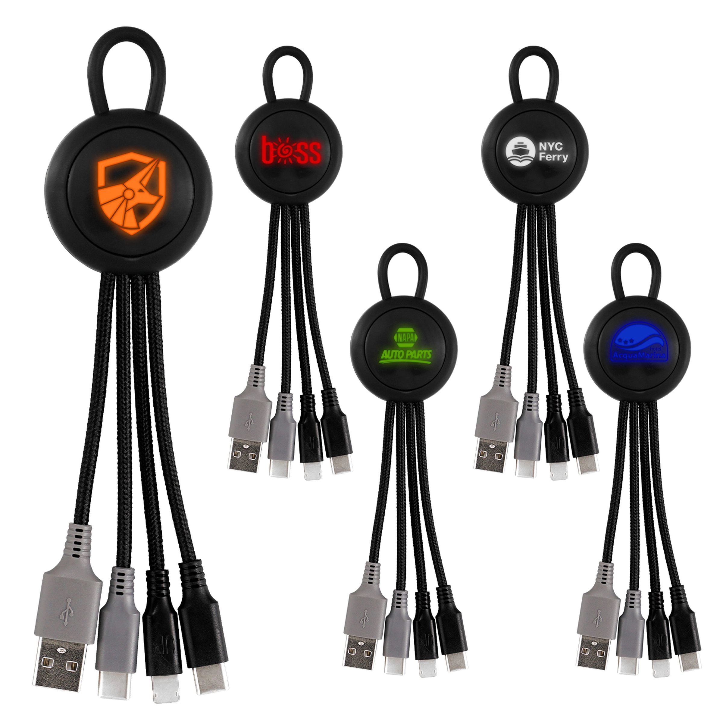 Color Light Up Loop 3-in-1 Duo Charging Cable