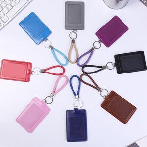 Key Ring PU Leather 2 Pockets Card Holder 4