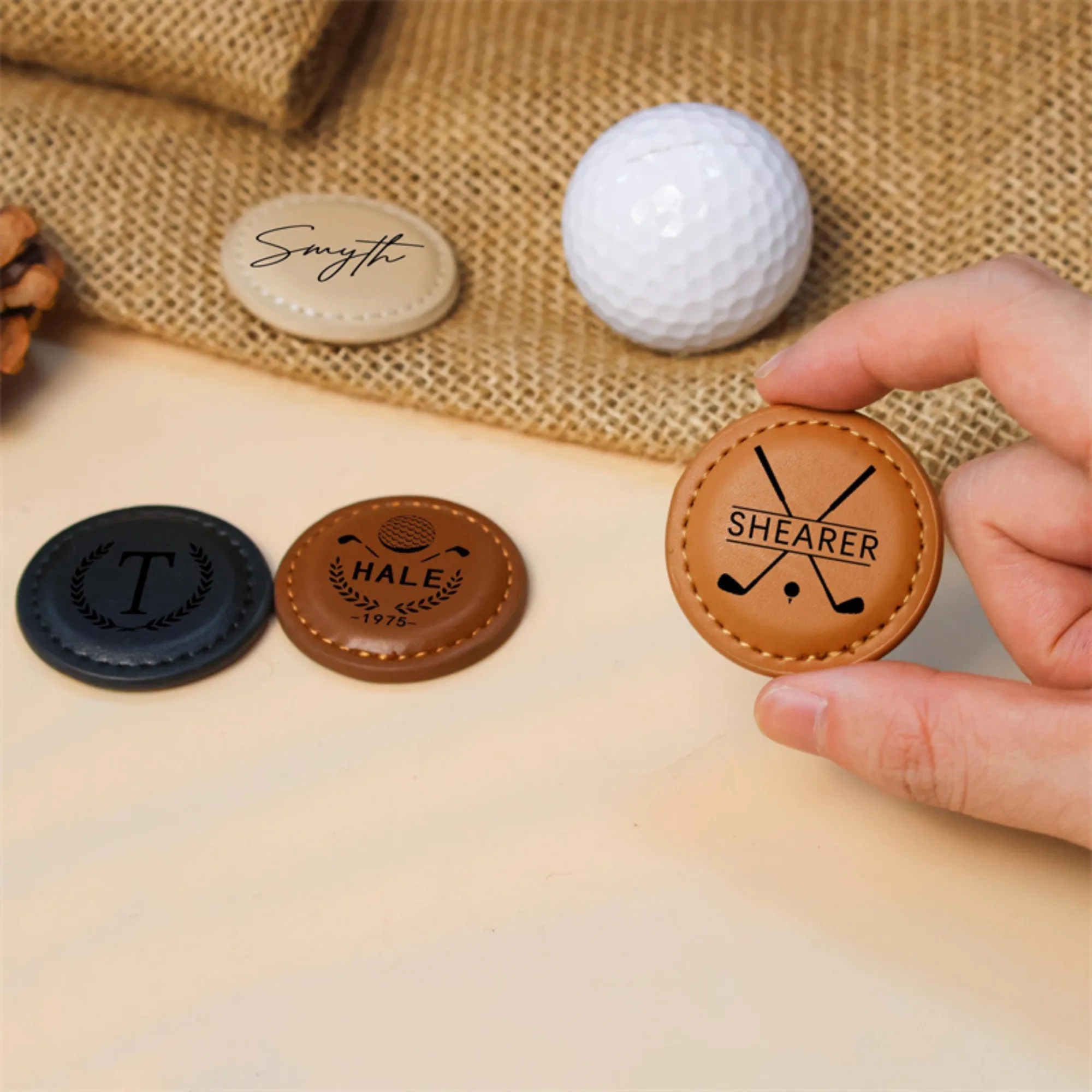 Premium Leather Golf Ball Marker 1