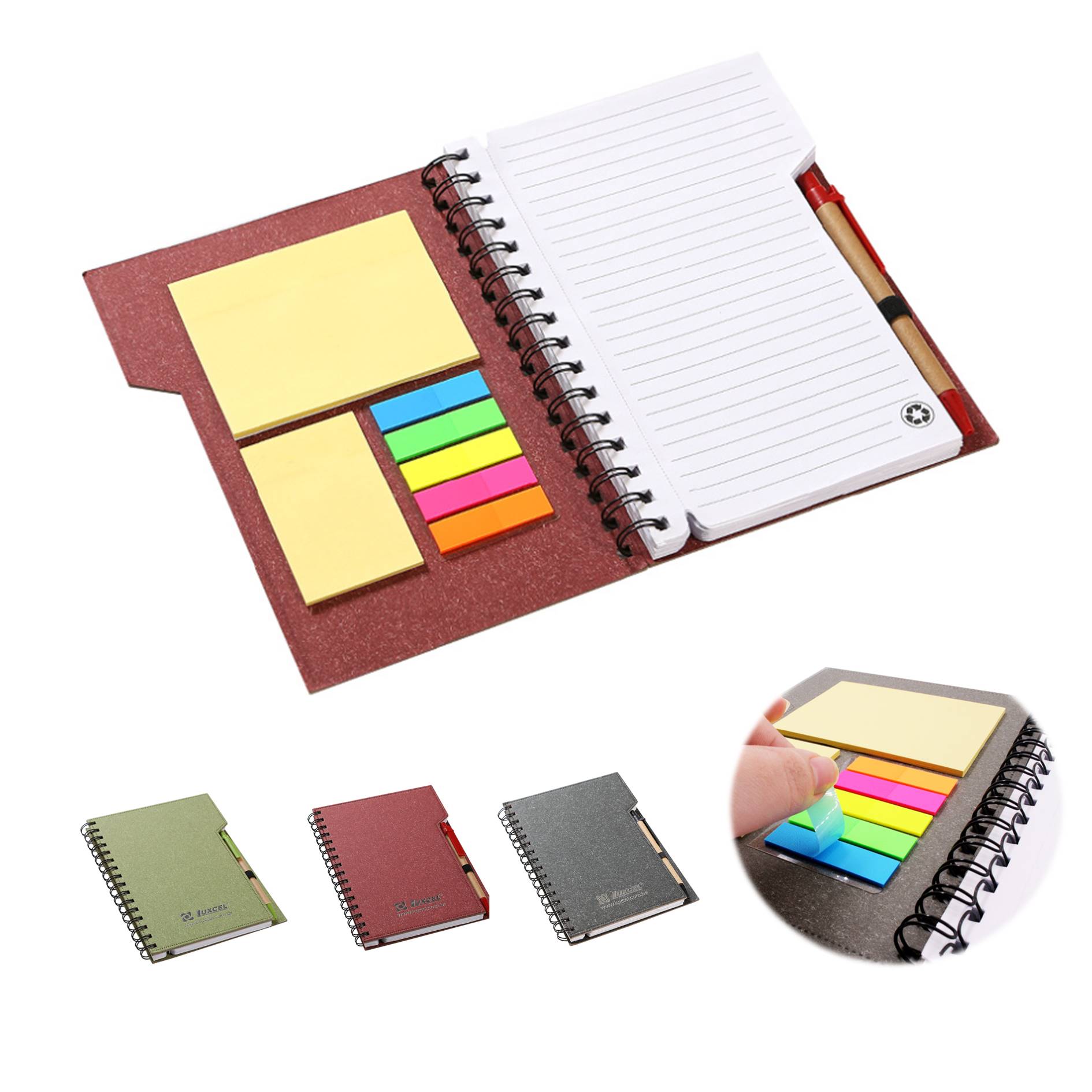 Sticky Notes Coil Notebook With Pen 2