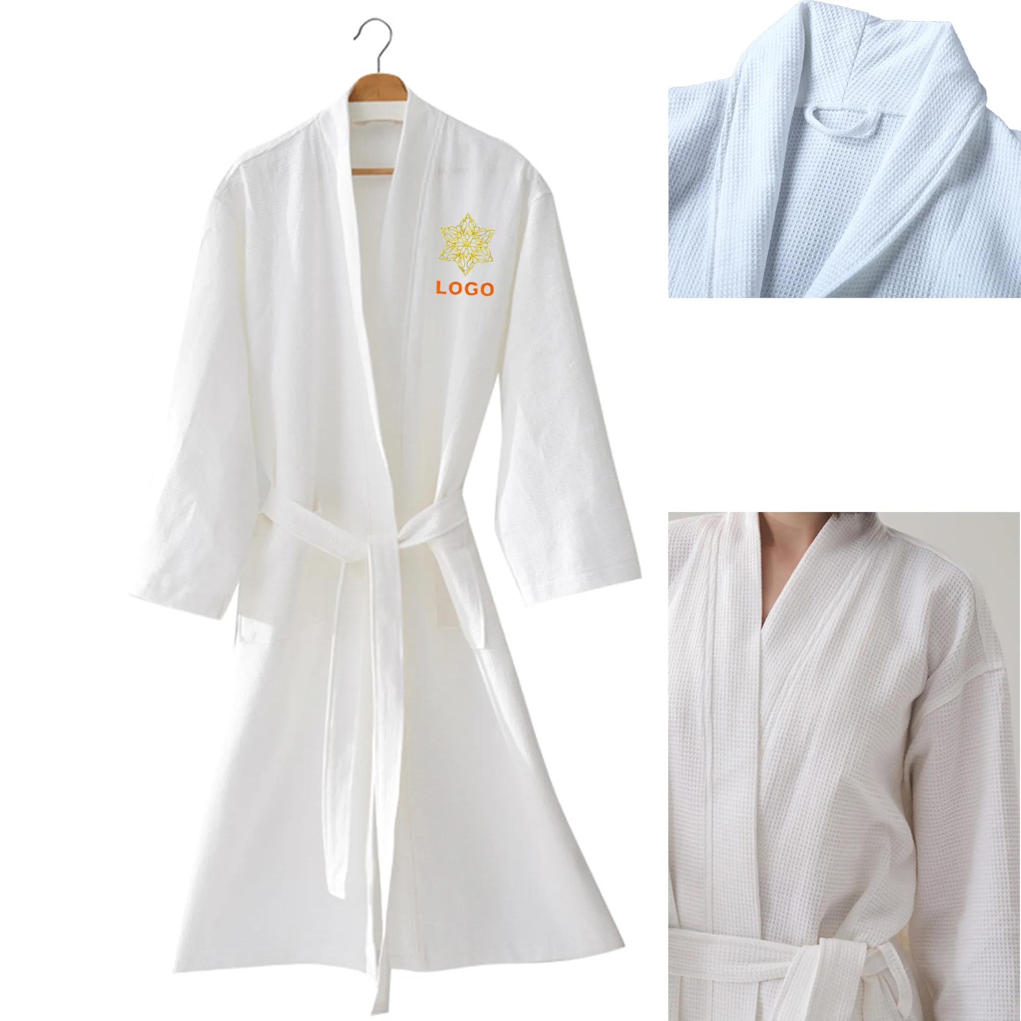 Cotton 48" Waffle Weave Bathrobe 2
