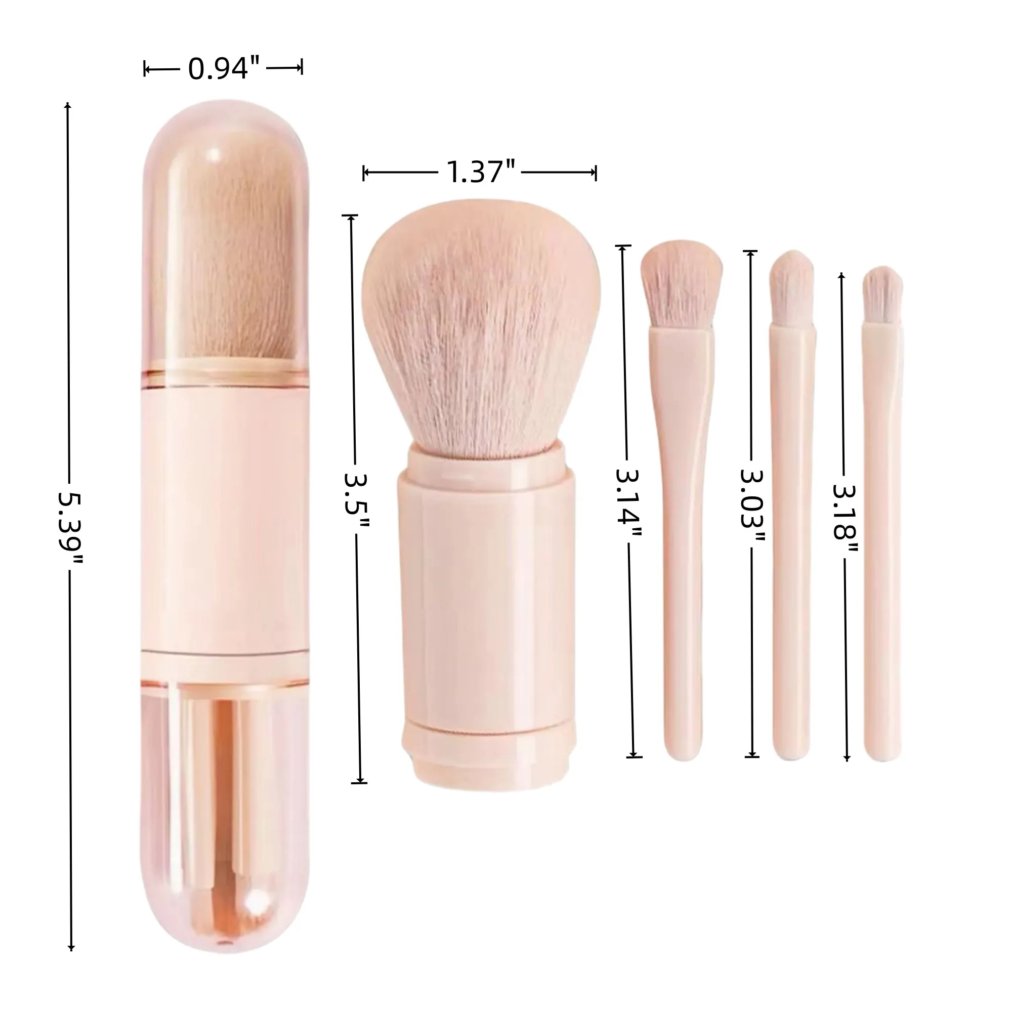 4-in-1 Eyeshadow Cosmetic Makeup Brushes Set 3