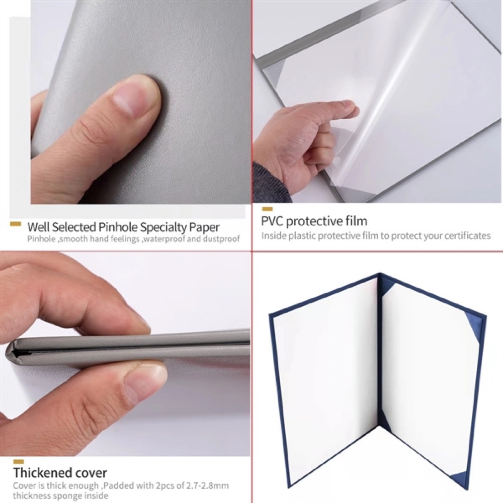 High Quality Customize PU Leather Certificate Holder Folder 5