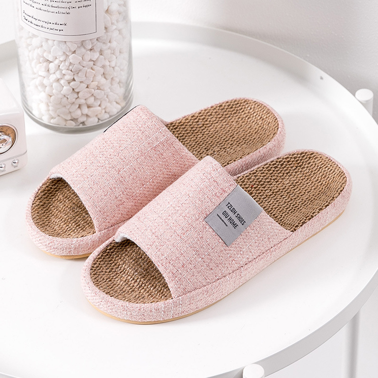 Unisex Anti-Slip Breathable Indoor Linen Slippers 7