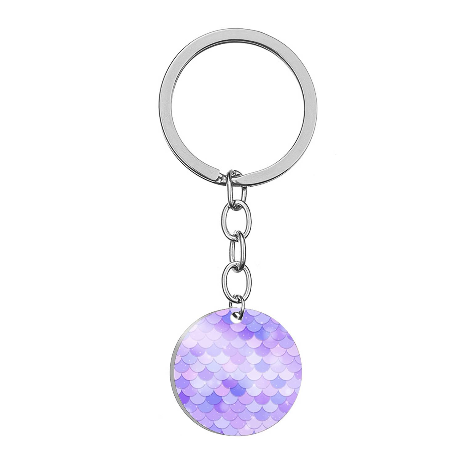 Stainless Steel Rainbow Fish Scale Keychain For Bags 7