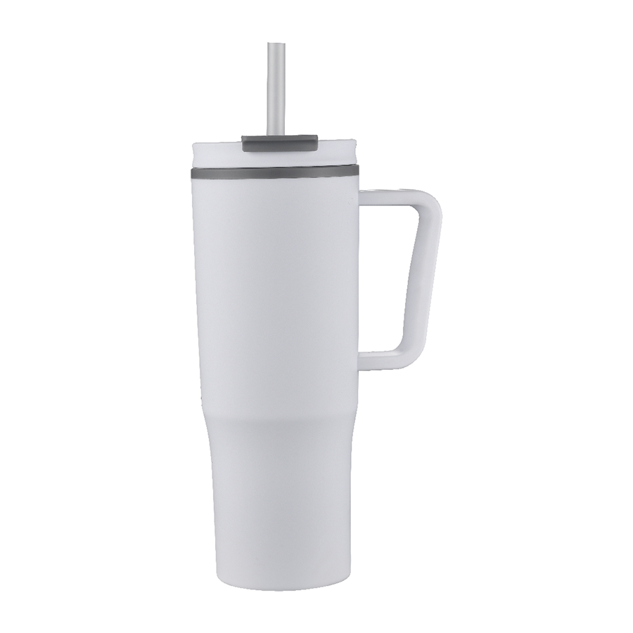 EcoSip 30oz Double Wall Plastic Travel Tumbler with Handle & Straw 20