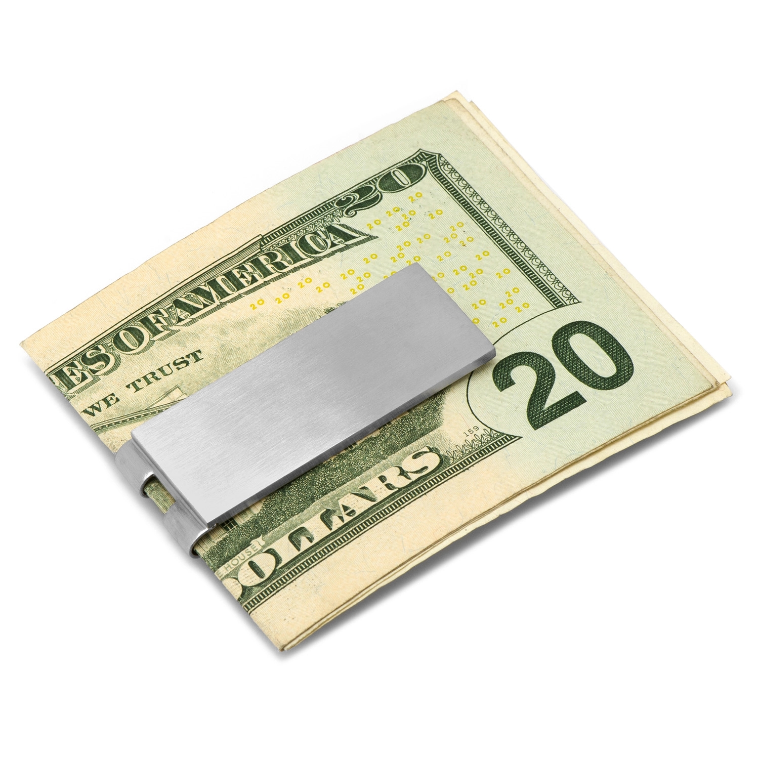 Brushed Stainless Steel Engravable Money Clip