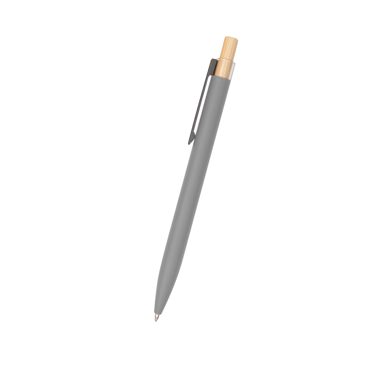 Recycled Aluminum Pen With Bamboo Plunger 23