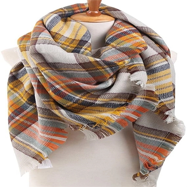 Plaid Blanket Scarf 5