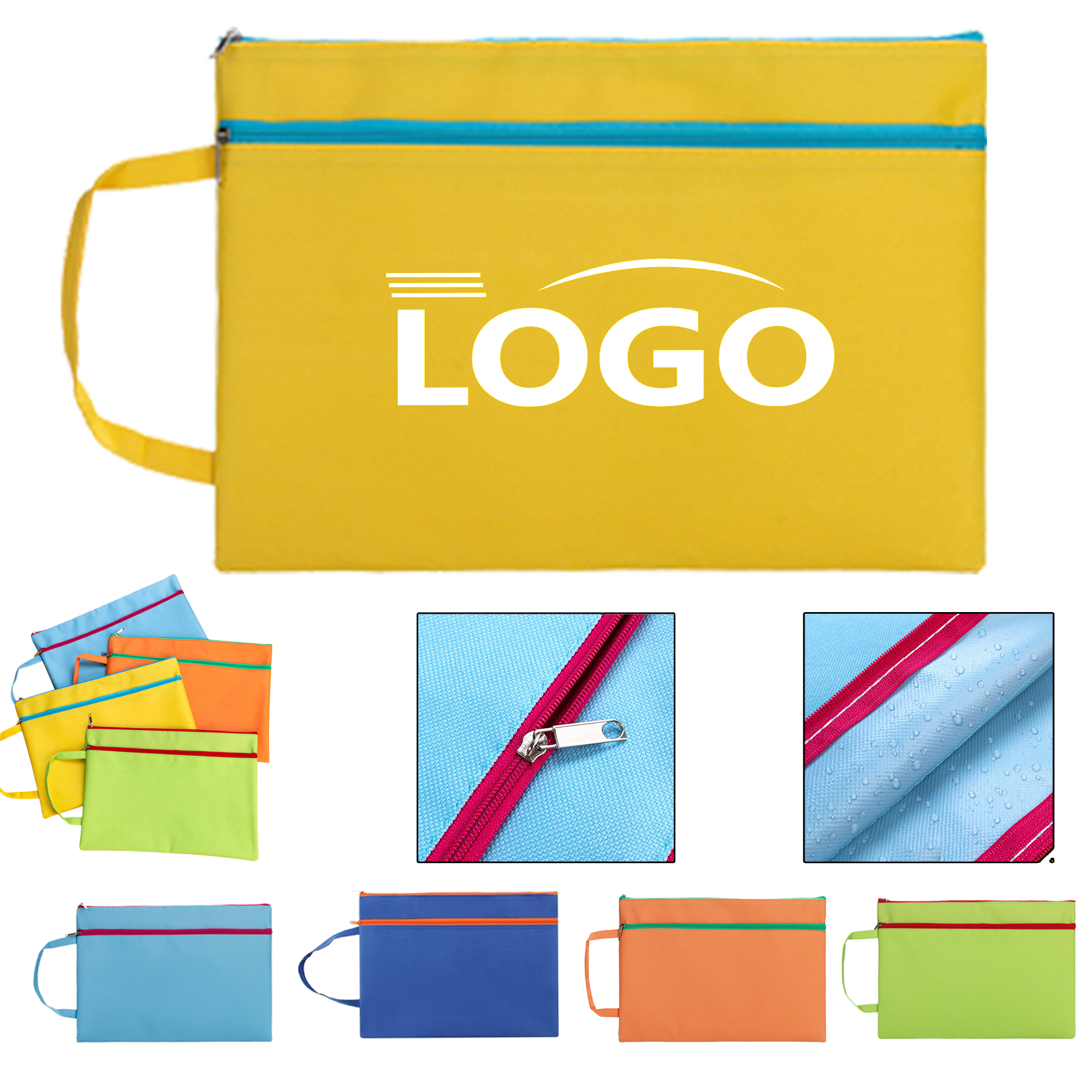 Handheld Oxford Cloth Zipper File Bag 2