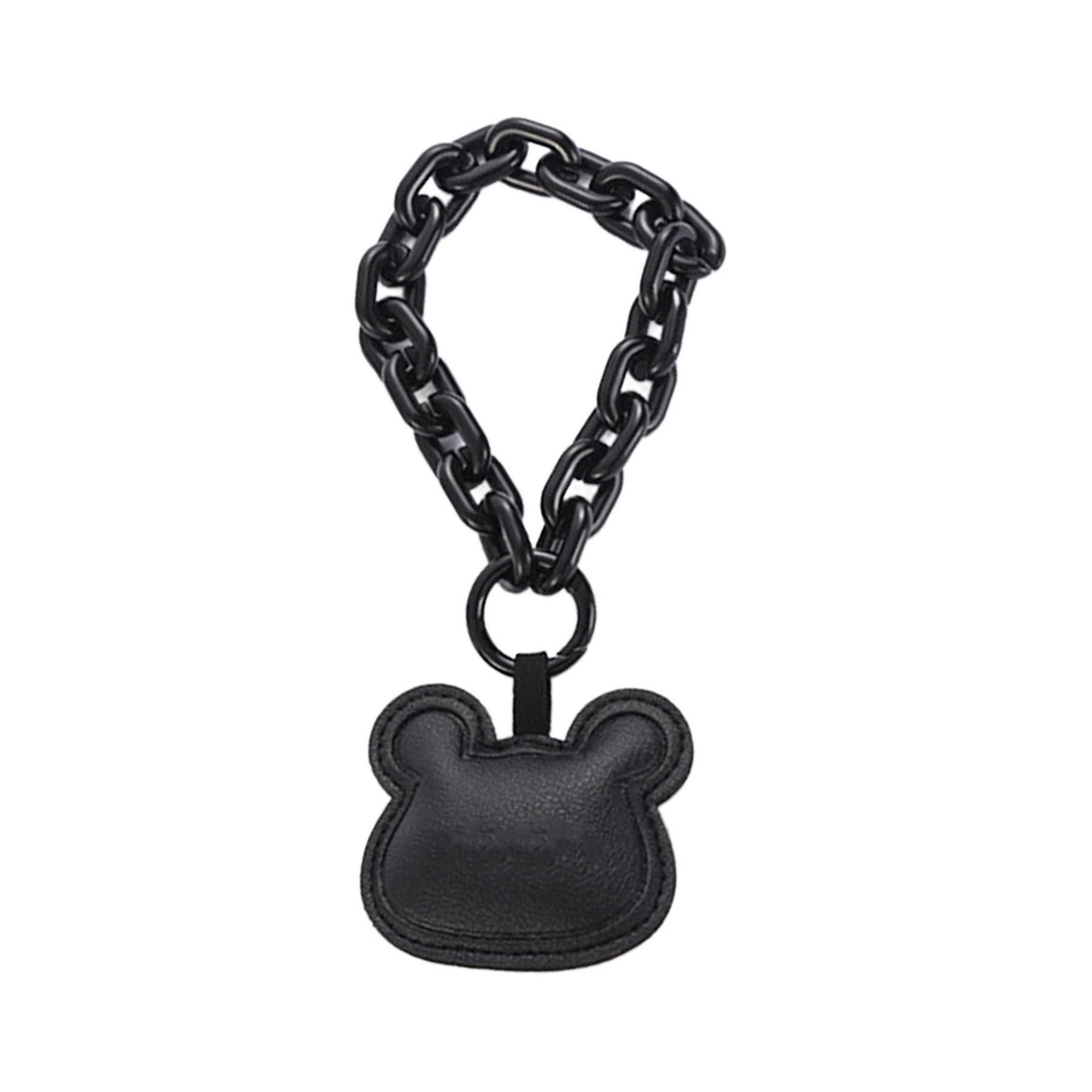 Black Chain Leather Keychain 9