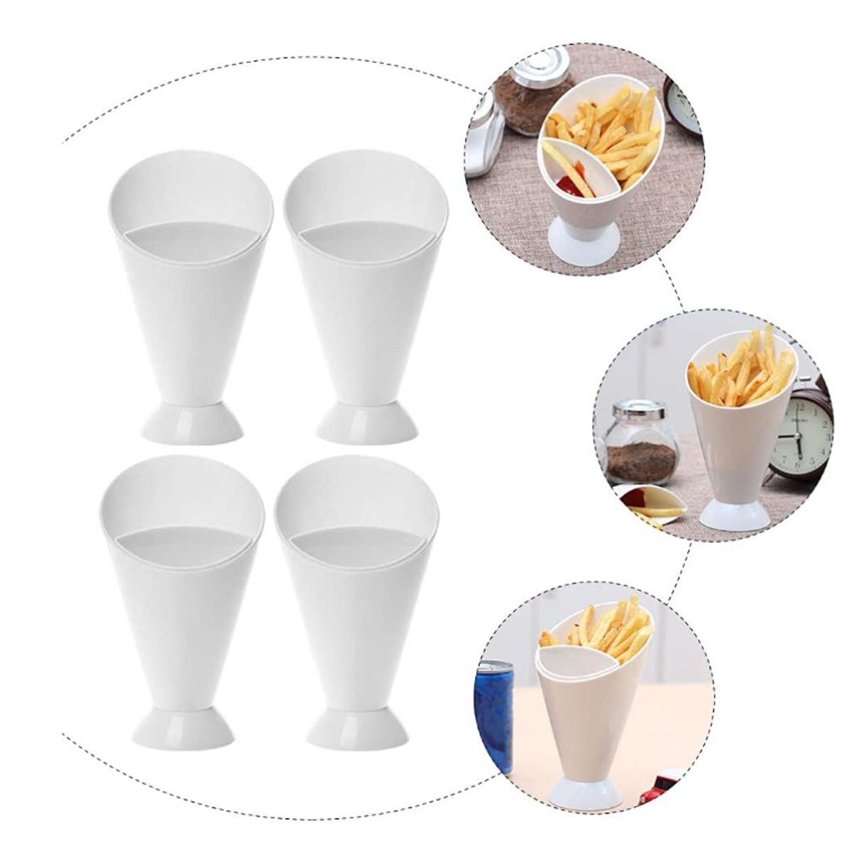 French Fry & Sauce Dipping Cone Holder for Snacks 4