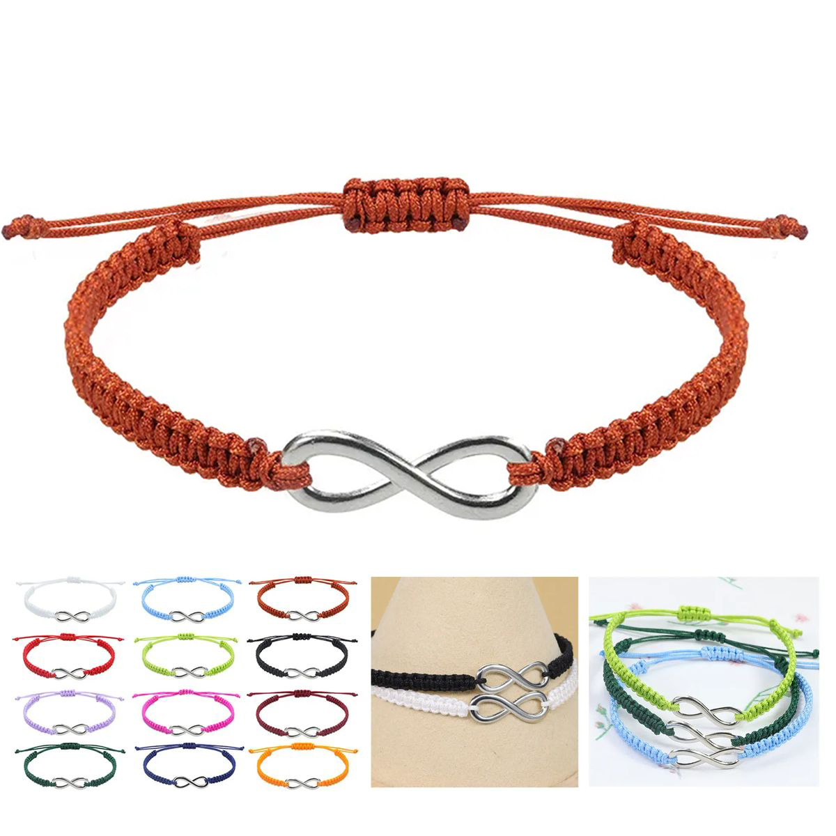 Stainless Steel Clasp Bracelet with Fabric Band 6