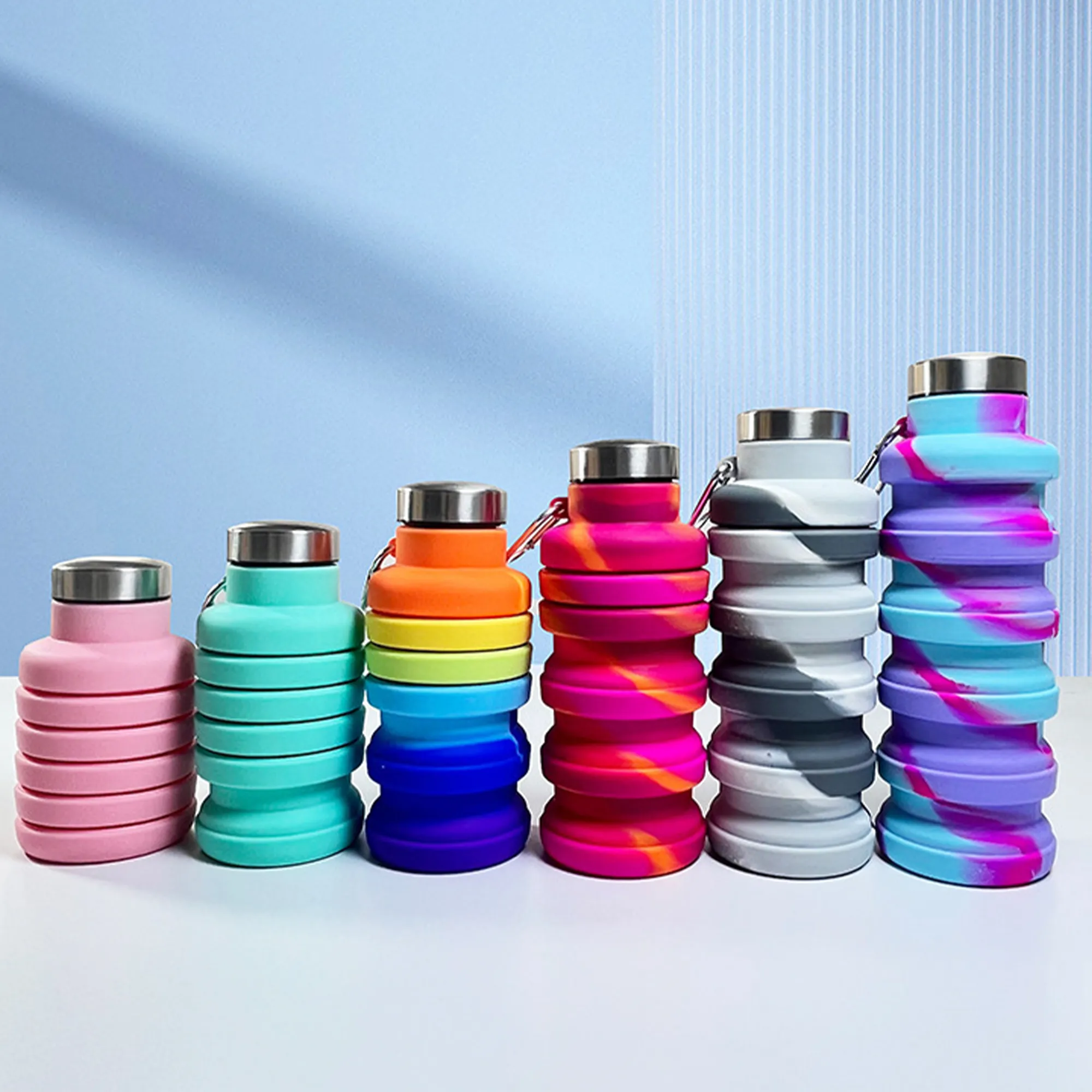 MOQ50 17oz Foldable Silicone Water Bottle 4