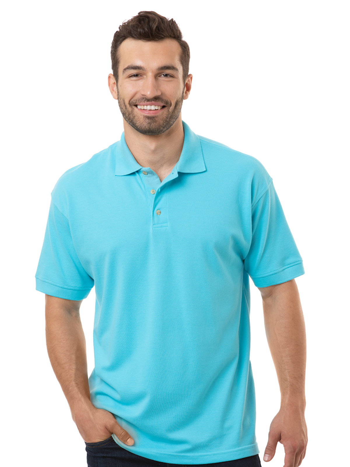 Blue Generation - Men's Pocketless Superblend Short Sleeve Polo 25