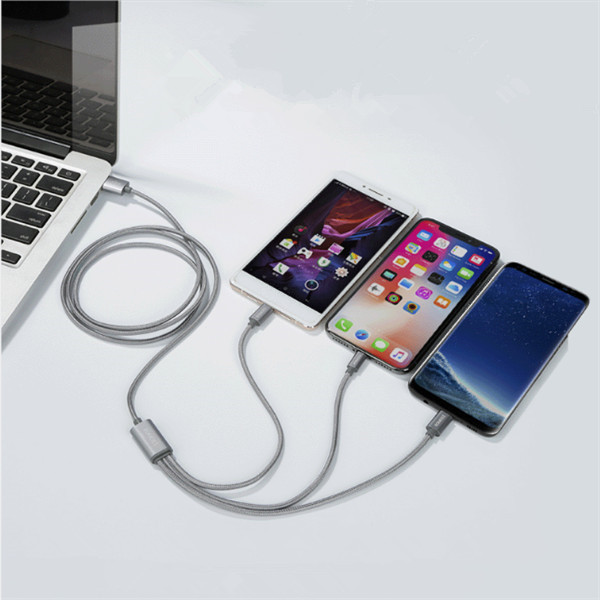 3 Foot 3-in-1 Braided Quick Charging Cable 3