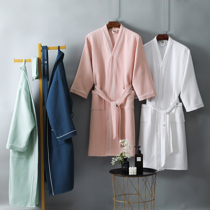 Waffle Knit Lightweight Spa & Bath Robes 6