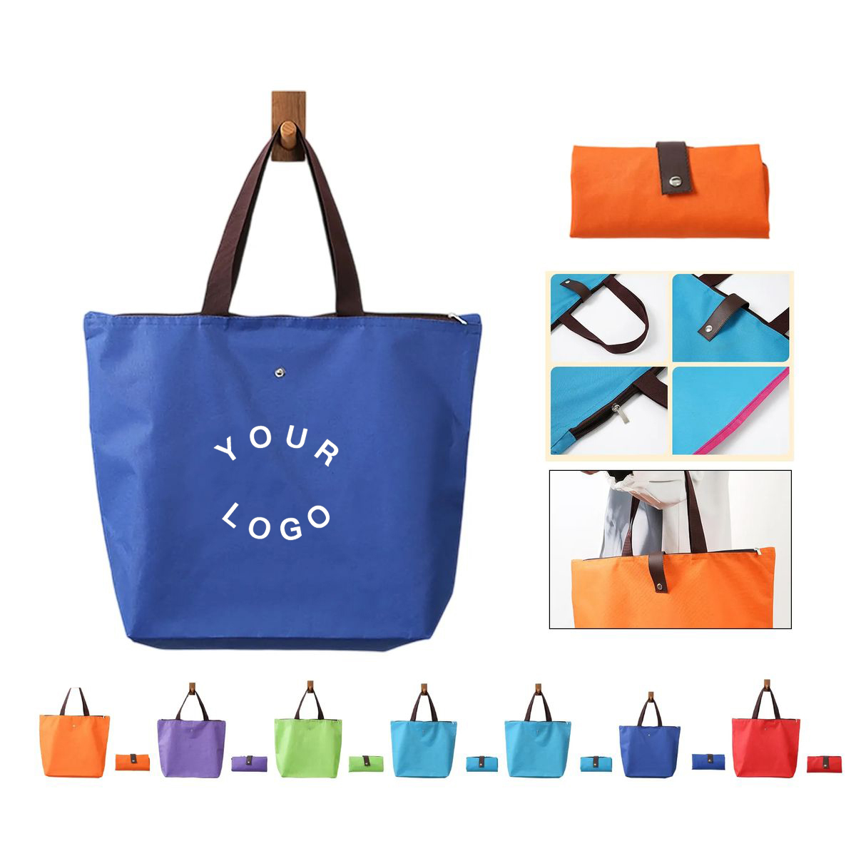 Oxford Cloth Grocery Tote Bag with Foldable Design, custom tote bag with logo imprint 6