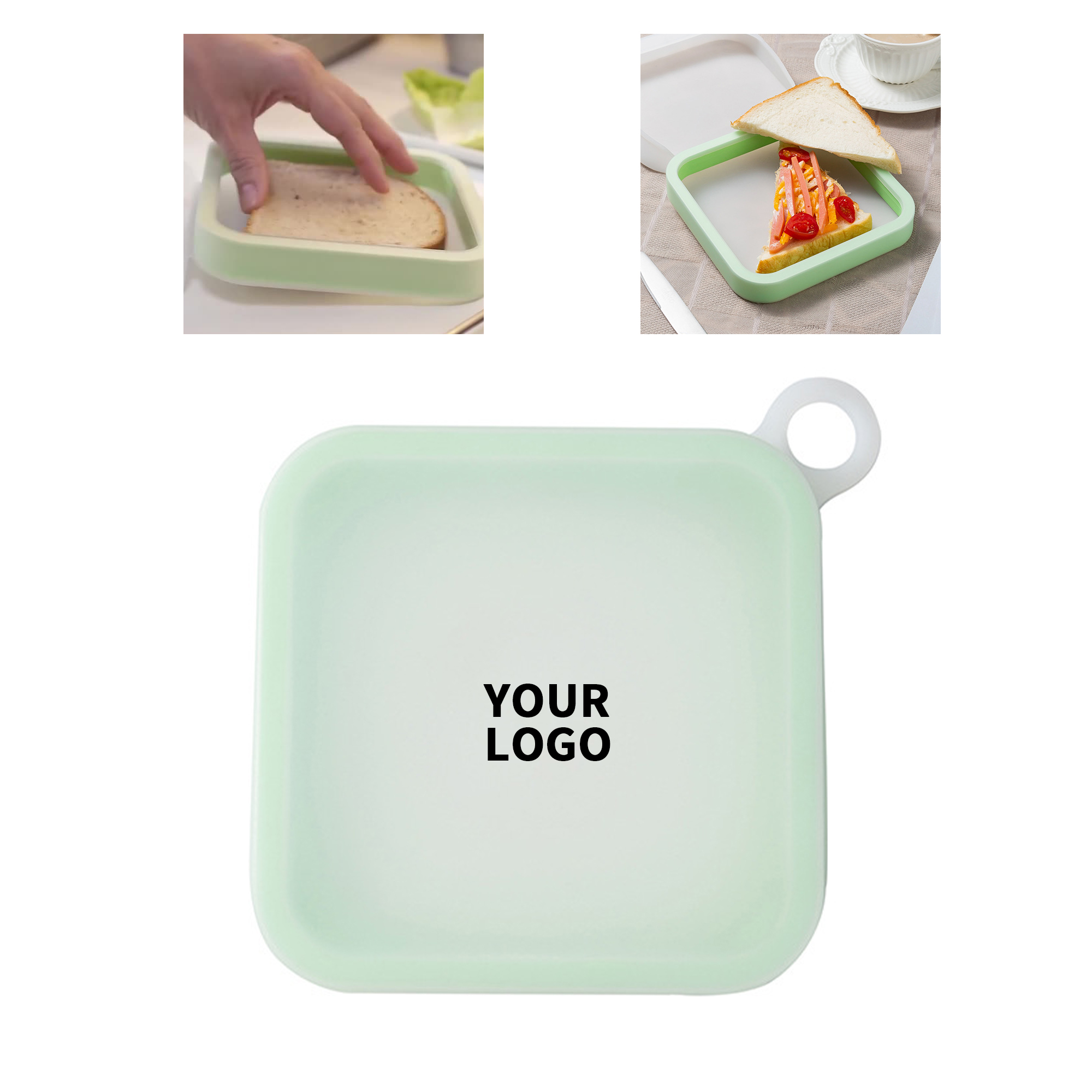 Silicone Sandwich Lunch Box Foldable Square 15 Ounce 1