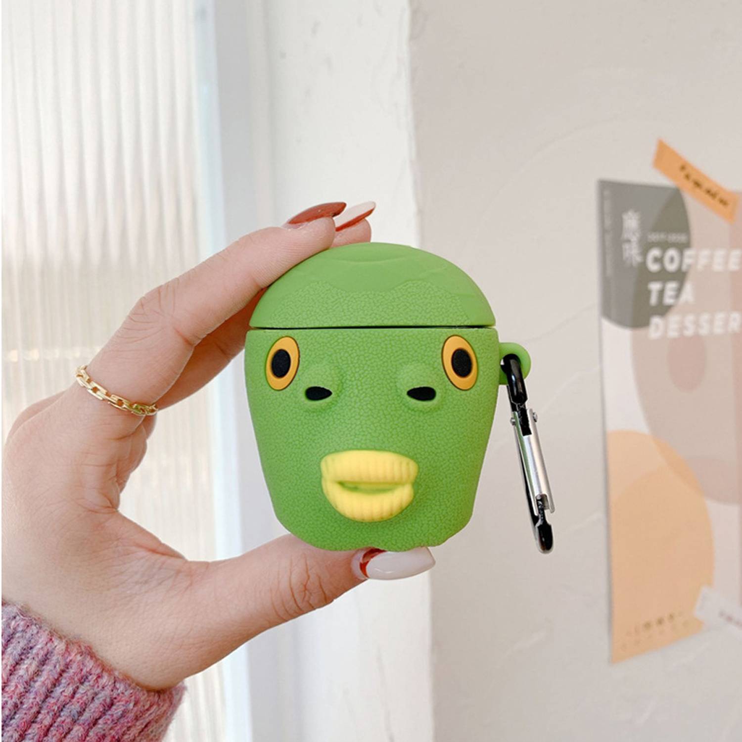 Green Fish Man Cartoon Apple Airpods Case 3