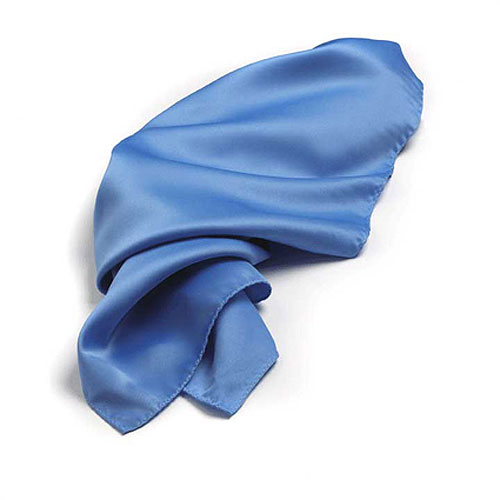 French Blue Polyester Satin Scarf - 30"x30" 2