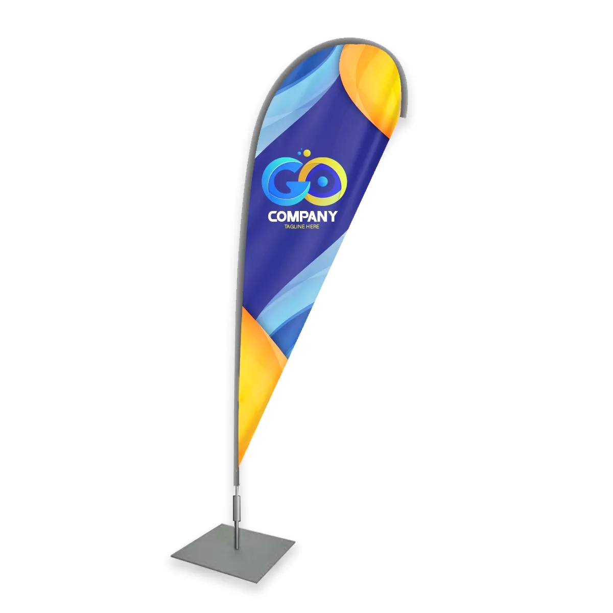 Custom Digital Printed Teardrop Flags 8' x 2.5' 2